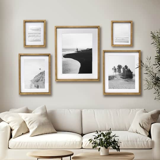 6 Pack: Home Natural Walnut Stain Wood Frame with Mat by Studio Décor